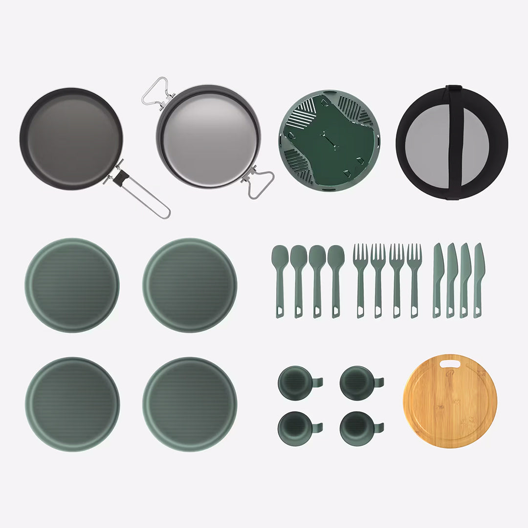 4-Person Non-Stick Stainless Steel Cookset