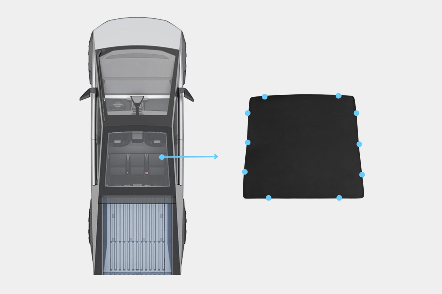 Cybertruck Glass Roof Sunshade