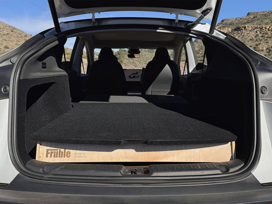 Tesla Model Y Camper Kit Ultralite minimalist camping platform installed in vehicle